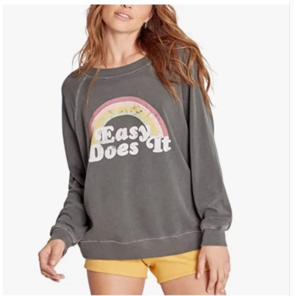 WILDFOX "Easy Does It" Rainbow Graphic Sweatshirt - Size XXL